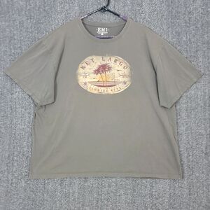 Key Largo T-Shirt Mens XXL Olive Brown No Worries Florida Keys Ocean Beach Scuba